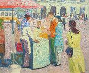 unknow artist Ice cream vender oil painting reproduction